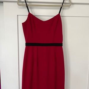 Dress The Population Red Midi Cocktail Dress